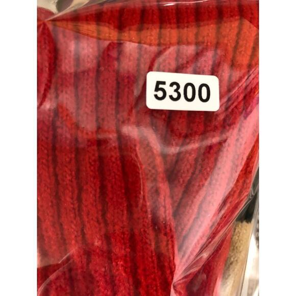 H Halston Sweater Striped Colorblock Cowl Neck Pullover Red Combo NWT S - Picture 8 of 8